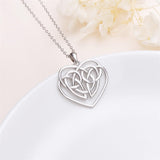 Sterling Silver Celtic Knot Mother and Child Pendant Necklace