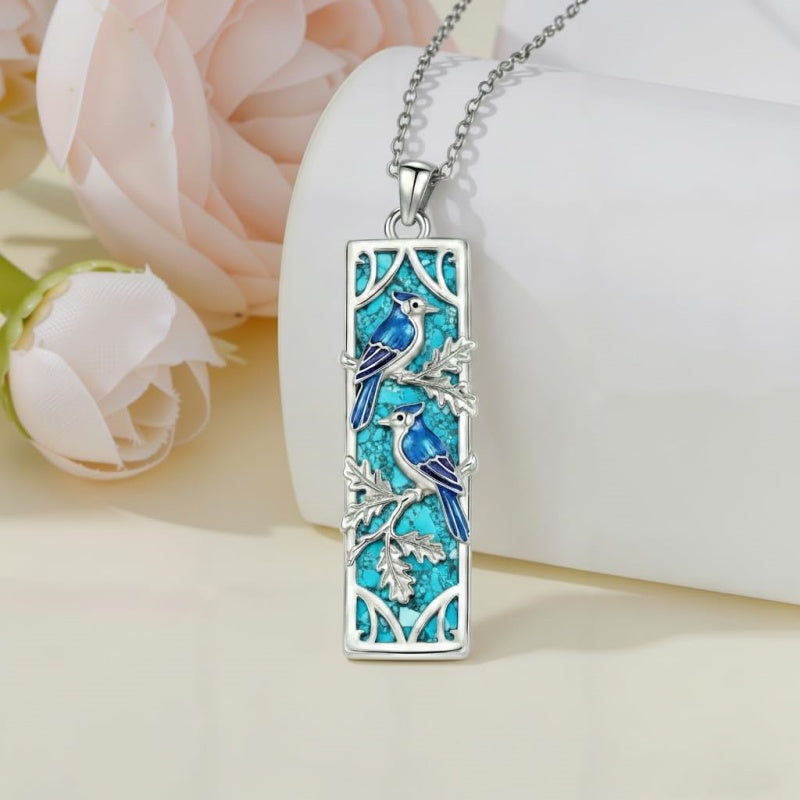 Sterling Silver Abalone Shell Bar Cardinal Bee Butterfly Hummingbird Dragonfly Phoenix Pendant Necklace for Women