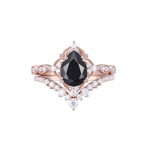 Sterling Silver 10K 14K 18K Gold Pear Shaped Gemstone Engagement Ring