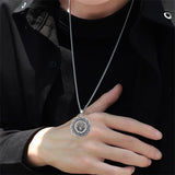 Sterling Silver Oxidized Tiger Wolf Lion Leopard Pendant Necklace for Men