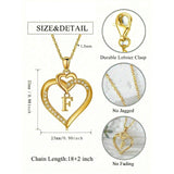 Heart Initial A-Z Pendant Necklace for 14K Gold Plated Women Initials Jewelry Gifts