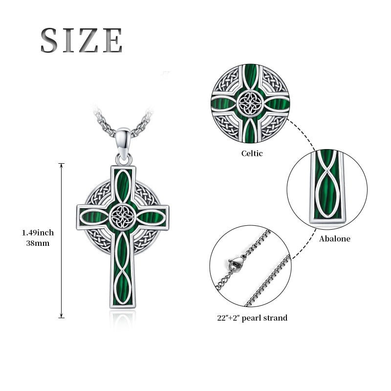 14K Gold Plated Celtic Vikin Cross Pendant Necklace Irish Jewelry Religious Protective Gift