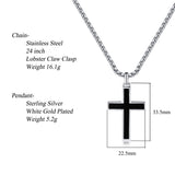 Cross Necklaces Sterling Silver Cross Pendant NecklaceGifts For Men Boys With Strong Stainless Steel Box Chain