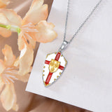 Shield Necklace S925 Sterling Silver Knights Templar Cross Joshua 1:9 Men's Verse Bible Armor of God Necklace Gift