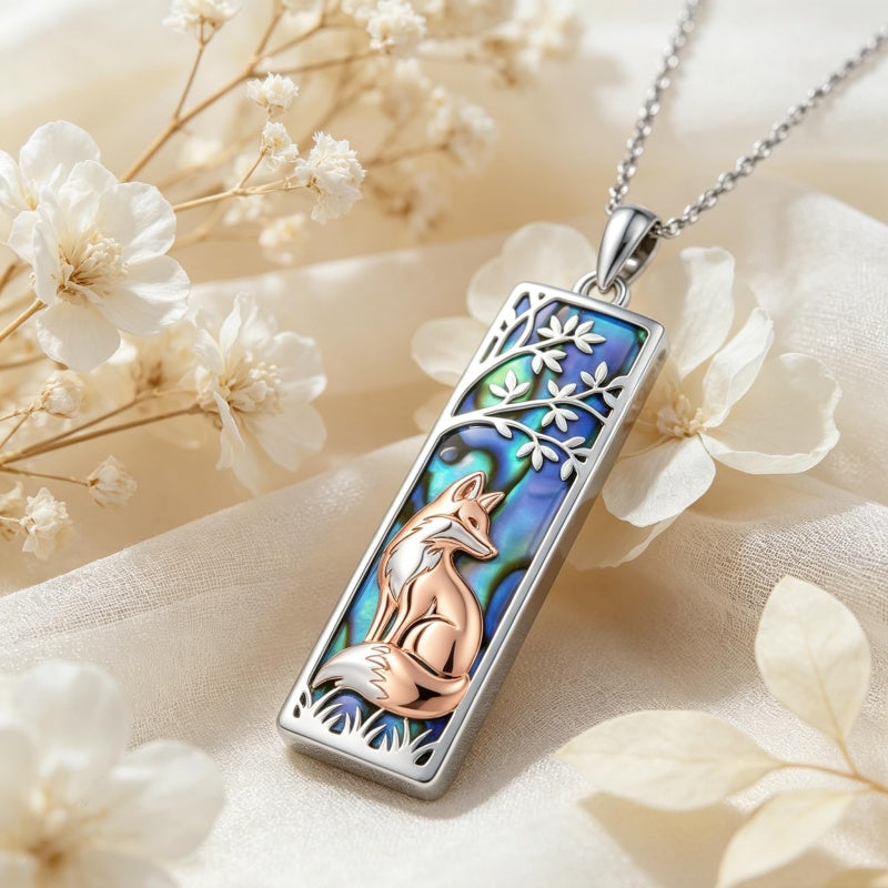 Sterling Silver Abalone Shell Bar Cardinal Bee Butterfly Hummingbird Dragonfly Phoenix Pendant Necklace for Women