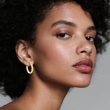 14K Gold Plated Cubic Zirconia Huggie Earring
