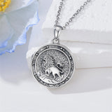 Sterling Silver Lion Photo Locket Necklace