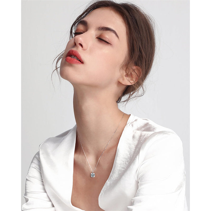 10K 14K 18K White Gold Birthstone  Flower Pendant Necklace Mothers Day Gift