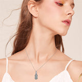 Silver TearDangle Crystal Phoenix Urn Necklace for Ashes