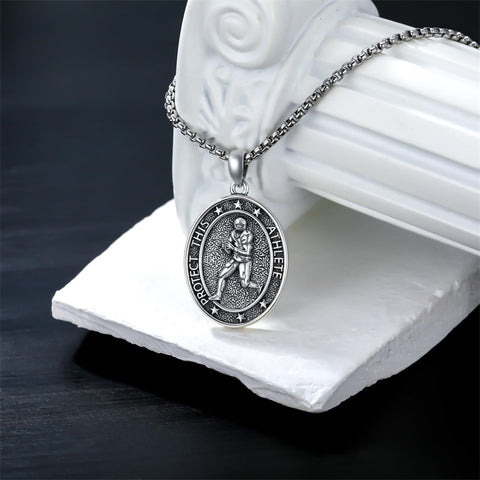 Sterling Silver Baseball Soccer Hockey Football Basketball Taekwondo Tennis Golf Runner Pendant Necklace