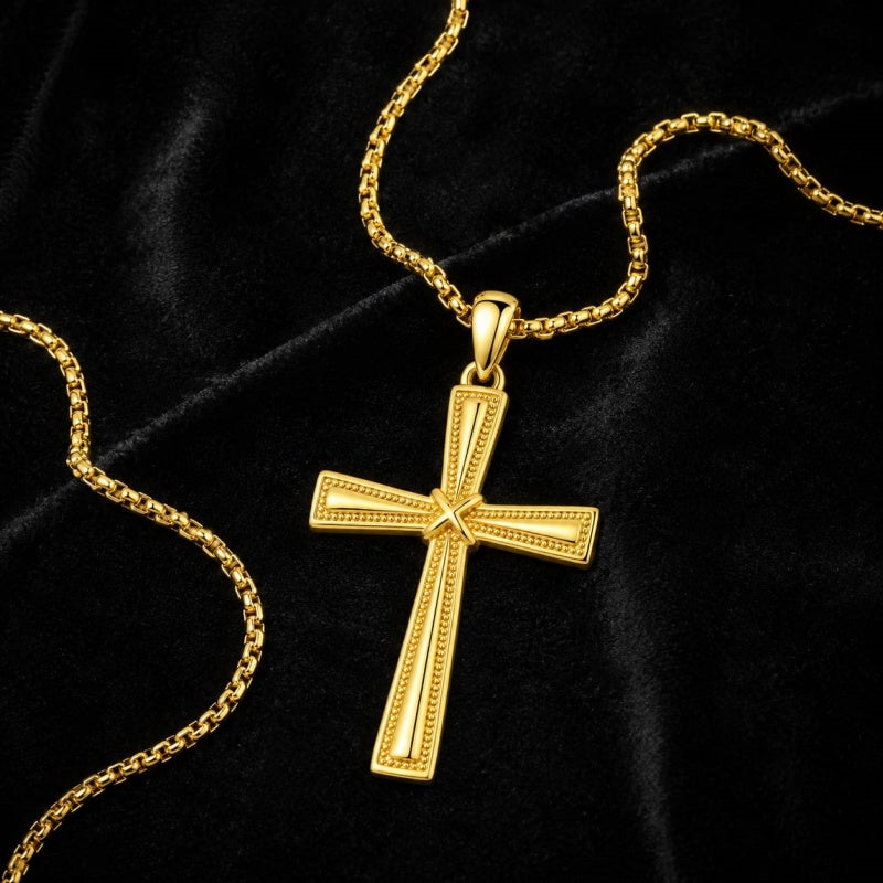 Cross Pendant Necklace  14K Gold Plated Christian Faith Jewelry