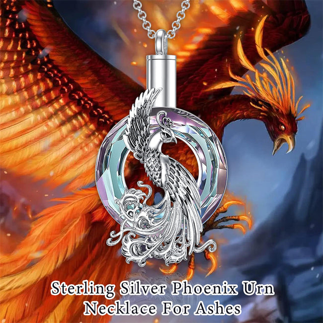 Sterling Silver Phoenix Urn Necklace Sterling Silver Pendant Jewelry Phoenix Urn Jewelry
