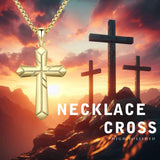 14K Gold Plated Cross Pendant Necklace for Men