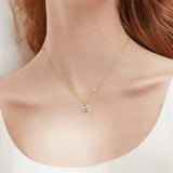 14K Gold 1 carat D Colour Moissanite Solitaire Pendant Necklace