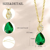 14K Gold Plated  Teardrop Birthstone Pendant Necklace Birthday Gifts for Women