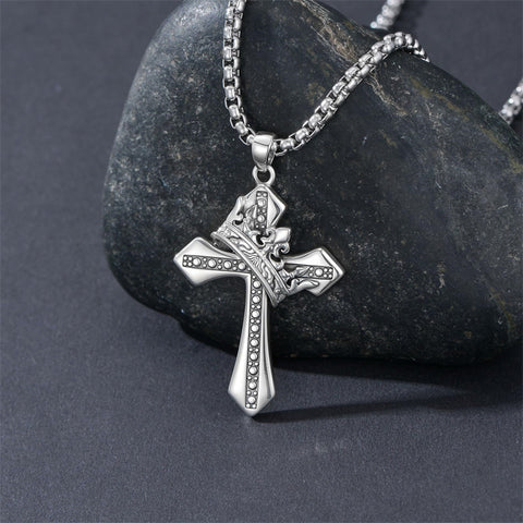 Sterling Silver Cross Christian Pendant Necklace