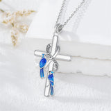 Sterling Silver Blue Jay Eagle Phoenix Owl Pendant Necklace for Women
