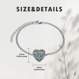 Sterling Silver Heart Urn Bracelet for Ashes Memorial Keepsake Jewelry Gifts for Women