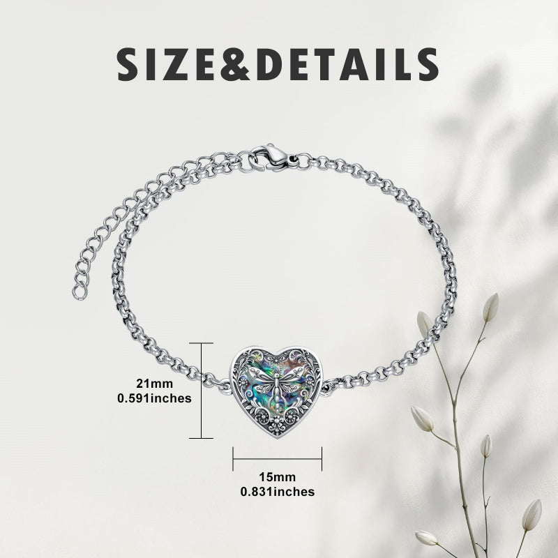 Sterling Silver Heart Urn Bracelet for Ashes Memorial Keepsake Jewelry Gifts for Women