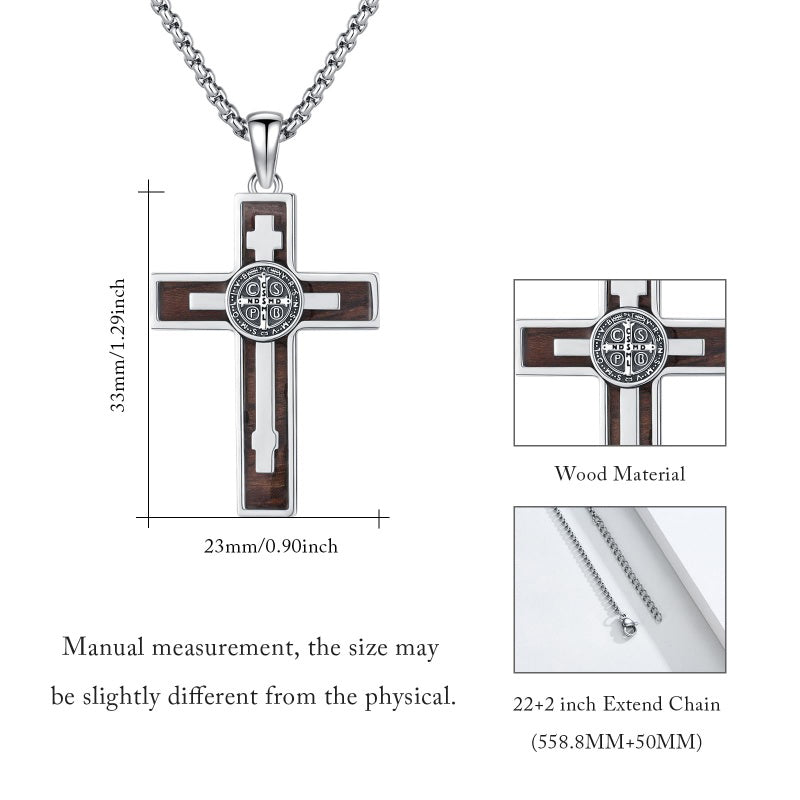14K Gold Plated Cross Pendant Necklace Protection Jewelry Religious Gift