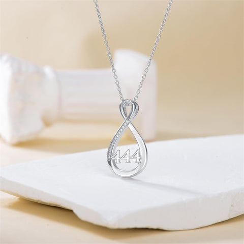 Sterling Silver 111 222 333 444 555 777 888 999 Infinity Angel Number Pendant Necklace