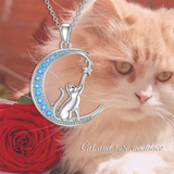 Cat Necklace Sterling Silver Cat Jewelry Cat Gift for Women Girls and Cat Lovers