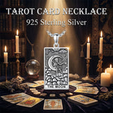 Sterling Silver Lovers Hierophant Magician Three of Swords Wheel of Fortune SkeletonTarot Card Pendant Necklace