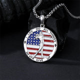 Sterling Silver American Flag Baseball  Basketball Boxing Football Golf Sports Pendant Necklace