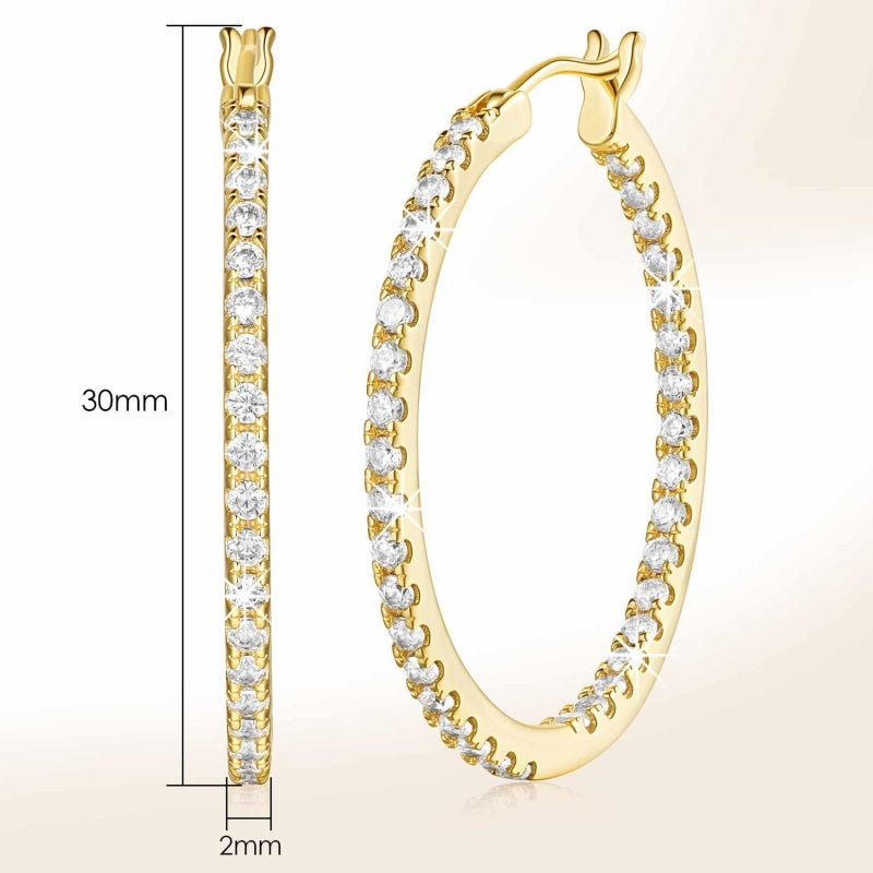 14K Gold Plated  Hoop Earrings for Women