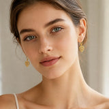14K Gold Plated Celtic Knot Openwork Heart Leverback Earrings Christmas Birthday Gift