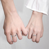 Copper Cubic Zirconia Cross  Adjustable Couple Rings