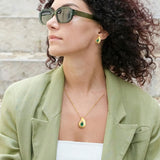 14K Gold Plated Lab-Grown Emerald Pendant Necklaces for Women