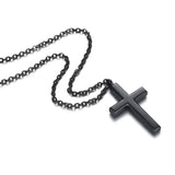 Stainless Steel Simple Men’s Stainless Steel Cross Pendant Chain Necklace for Men Women, 20-24 Inches Chain