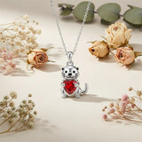 Sterling Silver 12 Month Birthstones Hedgehog Pug Fox Otter Pendant Necklace Gifts for  Birthday, Christmas, Graduation