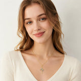 14K Gold Plated Cross Pendant Necklace Faith Jewelry Gift for Women