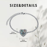 Sterling Silver Heart Urn Bracelet for Ashes Memorial Keepsake Jewelry Gifts for Women