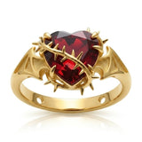 Sterling Silver Personalized Birthstone Punk Skull Bat Snake Ring Goth Jewelry for Halloween Birthday