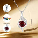 Sterling Silver Teardrop Birthstone Infinity Love Necklace for Women