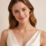 14K Gold Plated Cross Pendant Necklace Faith Jewelry Gift for Women