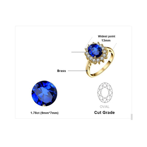 14K Yellow Gold Plated Birthstone Halo Engagement Rings for Women