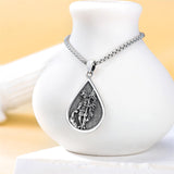 Sterling Silver Firefighter Pendant  Necklace  For Men