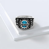 Sterling Silver Customized Birthstone High School Graduates Class Ring for Men