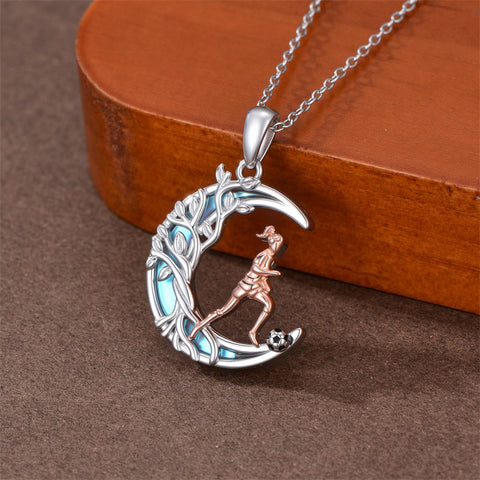 Sterling SIlver Runner Volleyball Tennis Basketball Soccer Inspirational Pendant  Necklace for Women