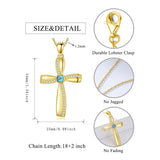 14K Gold Plated Cross Pendant Necklace for Women