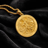 Patron Saint Medal Gold Plated Catholic Pendant Christian Religious Necklace Amulet Jewelry