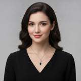 Sterling Silver Teardrop Gemstone Rose Butterfly Infinity Heart Necklace for Women