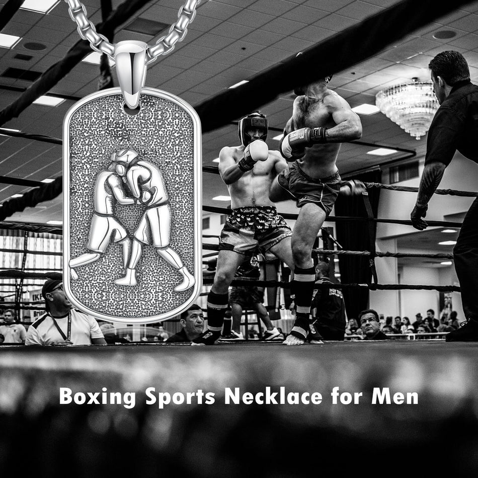 Sterling Silver Dog Tag Baseball Basketball Softball Soccer Pendant Necklace for Men