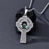 Sterling Silver Wooden Cross Pendant Necklace