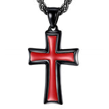Mens Stainless Steel Cross Pendant Necklace Flower Basket Chain