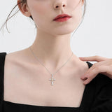 Sterling Silver Cross Pendant Necklace Gift for Anniversary Christmas